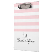 Porte-bloc Porte-bloc-notes rose et blanc mignon à rayures  (Gauche)