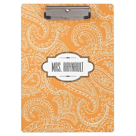 Porte-bloc Porte - bloc orange personnalisé de Paisley (Devant)