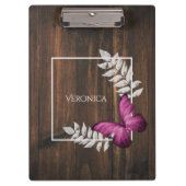 Porte-bloc Porte - bloc papillon rose rustique (Devant)