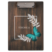 Porte-bloc Porte - bloc papillon Turquoise rustique (Devant)