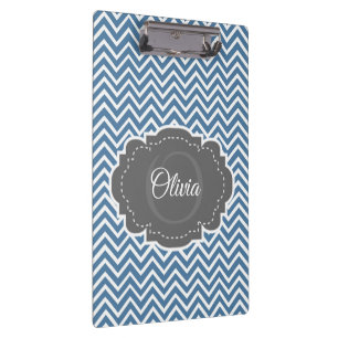 Porte-bloc Porte - bloc personnalisé Blue Chevron