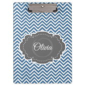 Porte-bloc Porte - bloc personnalisé Blue Chevron (Devant)