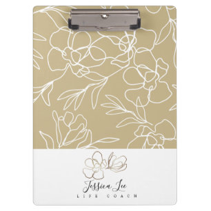 Porte-bloc Porte - bloc personnalisé Floral Khaki