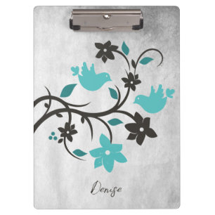 Porte-bloc Porte - bloc personnalisé Lovebirds turquoise