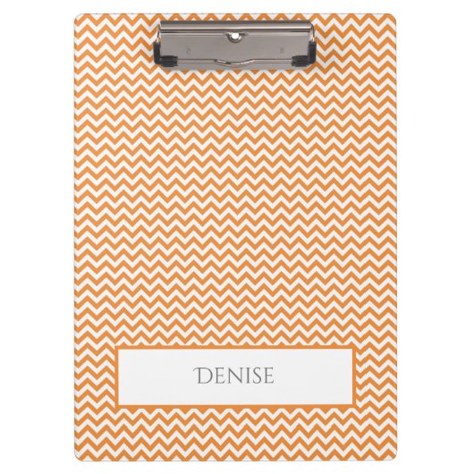 Porte-bloc Porte - bloc personnalisé Orange Simple Chevron (Devant)