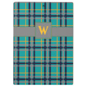 Porte-bloc Porte - bloc Plaid bleu et orange (Dos)