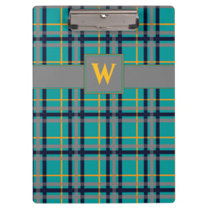 Porte-bloc Porte - bloc Plaid bleu et orange