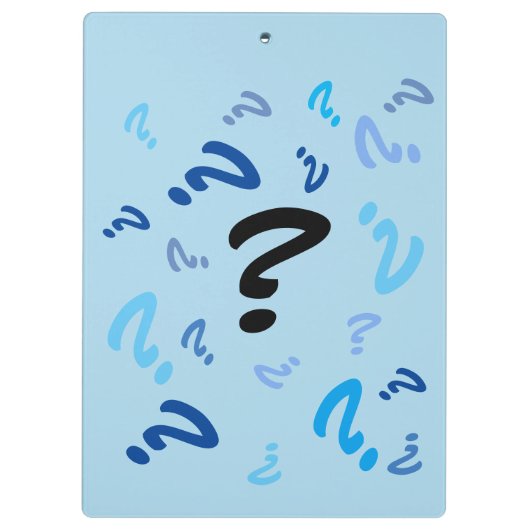 Porte-bloc Porte - bloc - Points d'interrogation dans le blue (Dos)