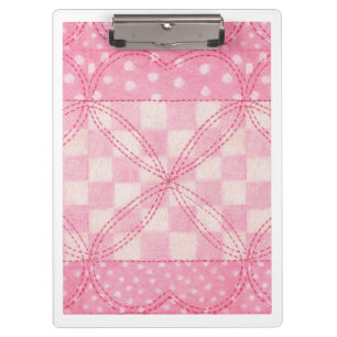 PORTE-BLOC PORTE - BLOC QUILT COEUR ROSE