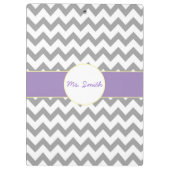Porte-bloc Porte - bloc rayé pourpre et gris de Chevron (Dos)