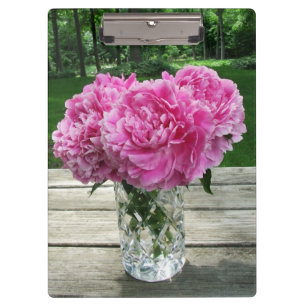 Porte-bloc Porte - bloc rose de pivoines