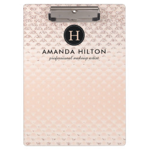 Porte-bloc Porte - bloc rose d'or de monogramme Luxe