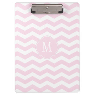 Porte-bloc Porte - bloc rose et blanc de monogramme de