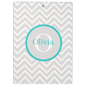 Porte-bloc Porte - bloc turquoise Chevron Monogram (Dos)