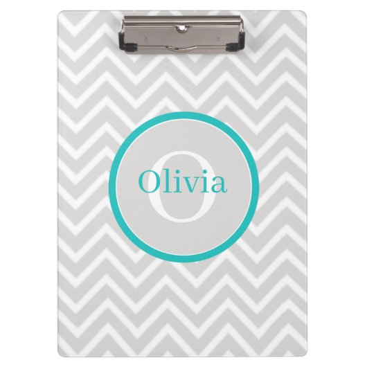 Porte-bloc Porte - bloc turquoise Chevron Monogram (Devant)