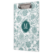 Porte-bloc Porte - bloc turquoise et blanc de monogramme flor (Gauche)