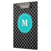 Porte-bloc Porte - bloc turquoise noir de monogramme de (Gauche)