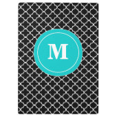 Porte-bloc Porte - bloc turquoise noir de monogramme de (Dos)