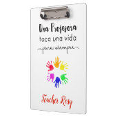 Porte-bloc Porte - blocs d'enseignant personnalisé (espagnol) (Gauche)