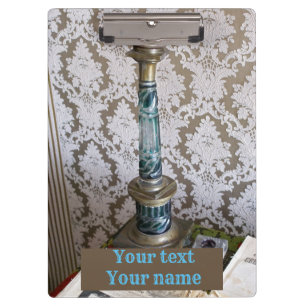 Porte-bloc Porte-bougie en verre bleu vintage