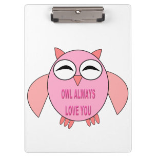 Porte-bloc Porte-copie mignon avec message d'amour de hibou