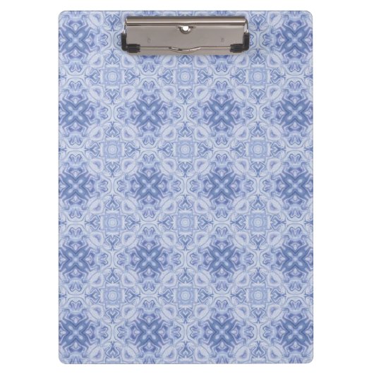 Porte-bloc Porte-documents à motif damassé bleu (Devant)
