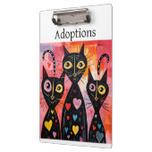 Porte-bloc Porte-documents Amour de Chat Mignon Cœurs Rouges  (Gauche)