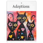 Porte-bloc Porte-documents Amour de Chat Mignon Cœurs Rouges  (Dos)