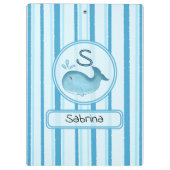 Porte-bloc Porte-documents Baleine Bébé Mignon Rayures Bleues (Dos)