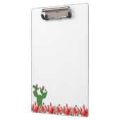 Porte-bloc Porte-documents carré fleurs orange cactus vert (Gauche)