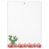 Porte-bloc Porte-documents carré fleurs orange cactus vert (Dos)