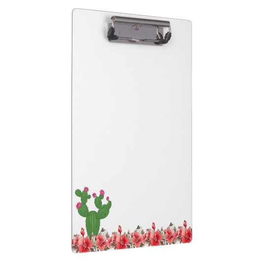 Porte-bloc Porte-documents carré fleurs orange cactus vert (Swatch)