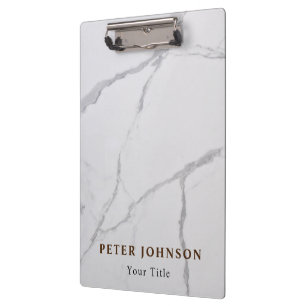 Porte-bloc Porte-documents en marbre blanc élégant pour un tr