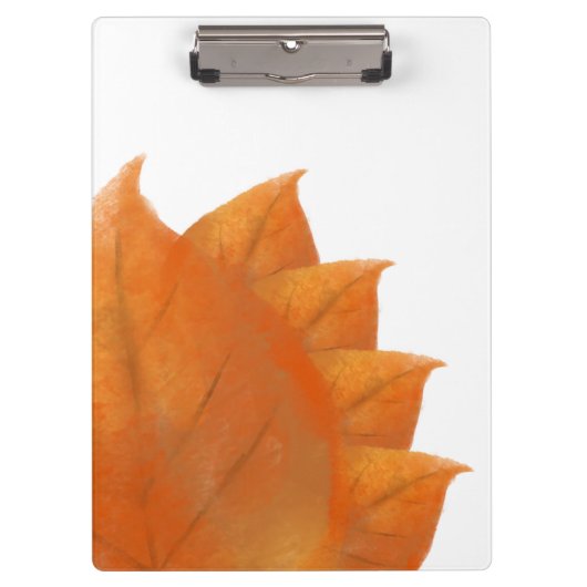 Porte-bloc Porte-documents feuilles orange automne (Devant)