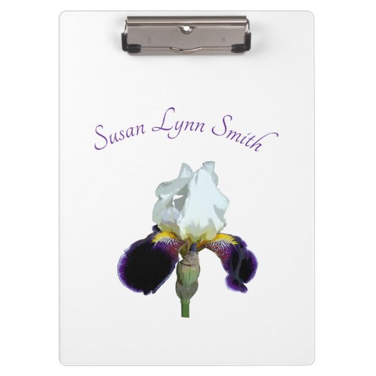 Porte-bloc Porte-documents Iris Violet et Blanc (Devant)