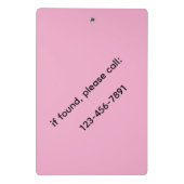 Porte-bloc porte-documents Mini lapin coquet arc rose (Dos)