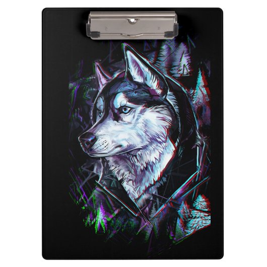 Porte-bloc Porte-documents Neon Wolf (Devant)
