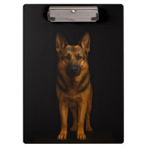 Porte-documents noir 4 Luxe, chien berger allemand