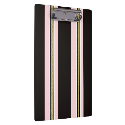 Porte-bloc Porte-documents rose et blanc avec rayures noires (Swatch)
