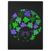 Porte-bloc Porte-documents vert et bleu Afro Diva (Dos)