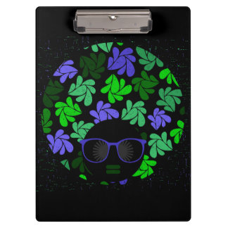 Porte-bloc Porte-documents vert et bleu Afro Diva