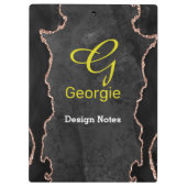 Porte-bloc Porte d'or noir et Rose (Dos)