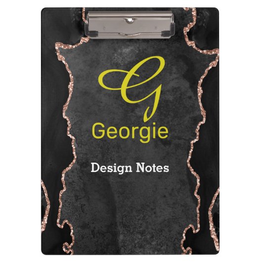 Porte-bloc Porte d'or noir et Rose (Devant)