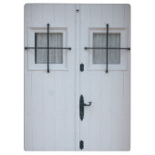 Porte-bloc Porte En Bois Blanc Avec Fer Forgé Noir (Dos)