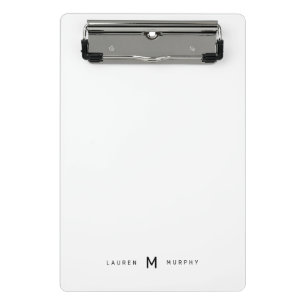 Porte-bloc Porte-nom à monogramme typographique moderne mini