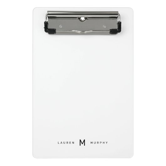 Porte-bloc Porte-nom à monogramme typographique moderne mini (Devant)