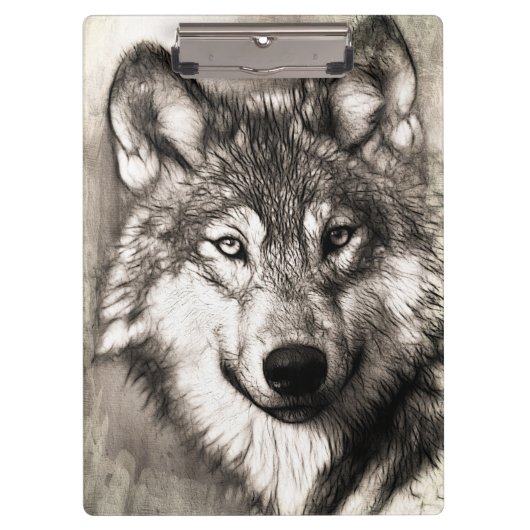 Porte-bloc Portrait de loup (Devant)