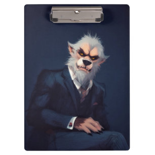 Porte-bloc Portrait d'un loup-garou en costume
