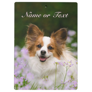 Porte-bloc Portrait romantique mignon de chien de Papillon -
