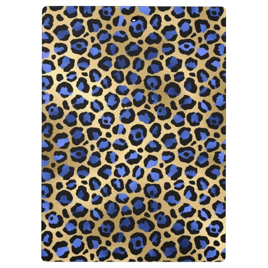Porte-bloc Ports Leopard Gold & Royal Blue Glam Imprimer (Dos)